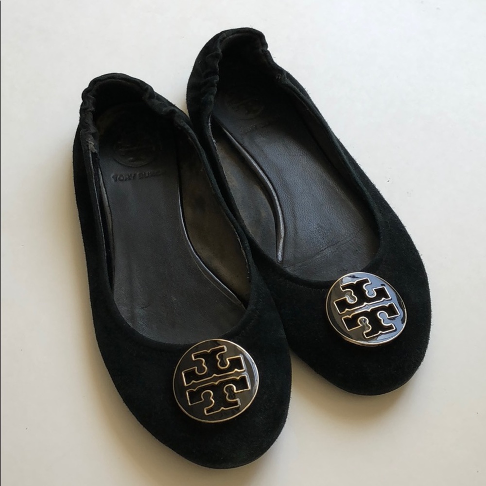 Black Tory Burch suede flats